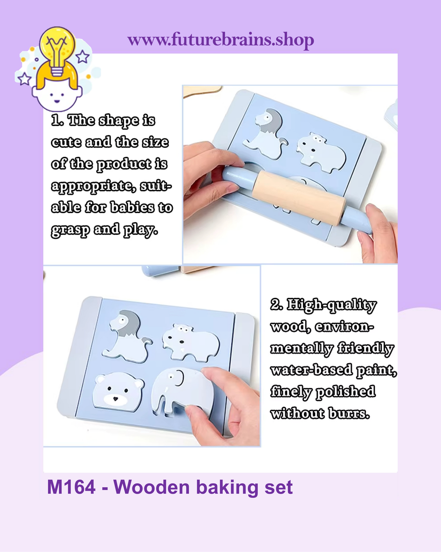 M164 - Wooden baking set