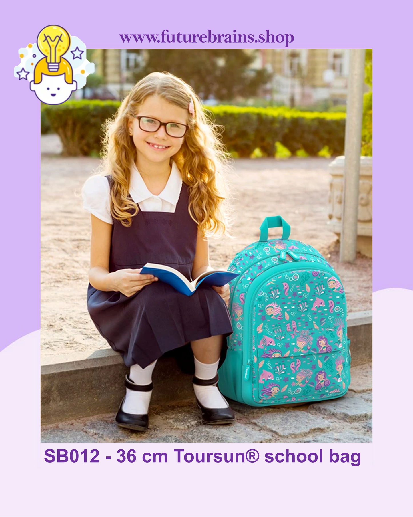 SB012 - 36 cm Toursun® school bag mermaids design