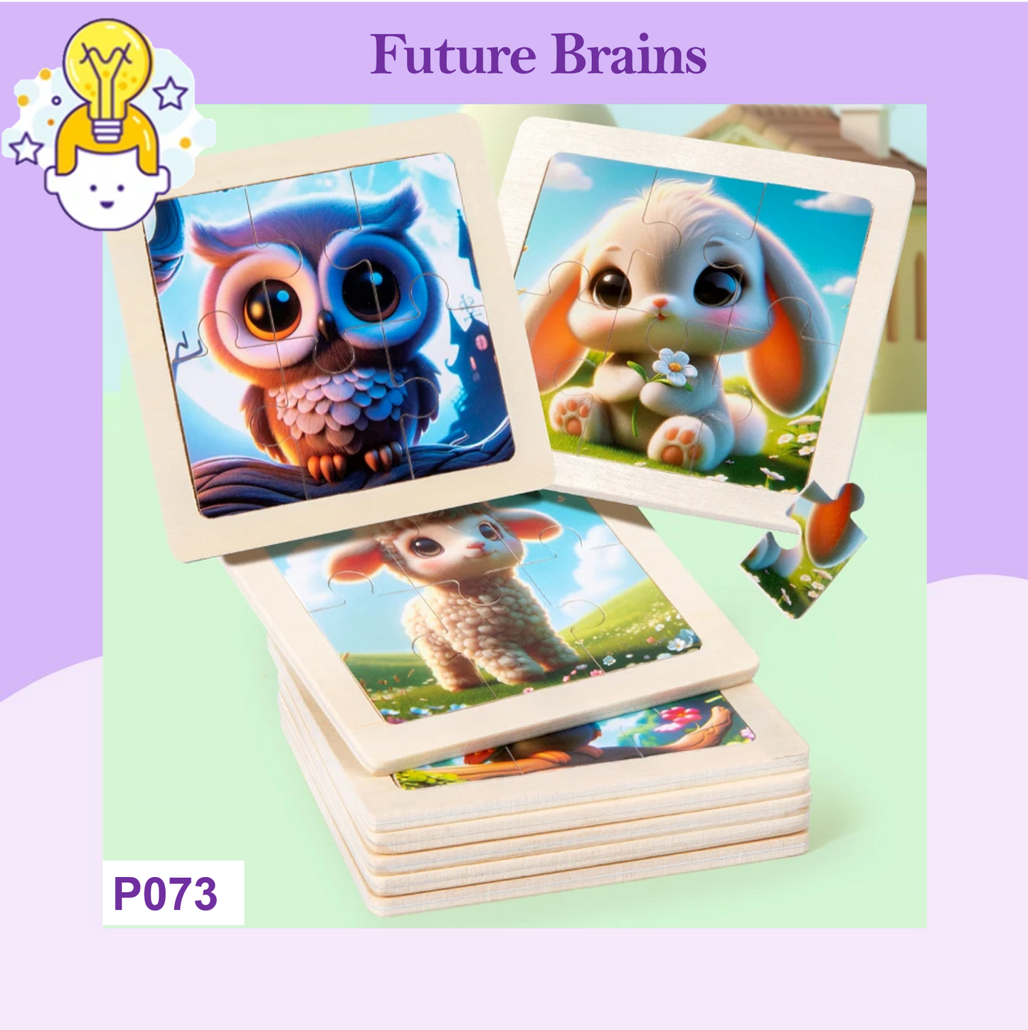 P073 - 6 pcs Infant cognitive puzzles (4 puzzles for 2 $)