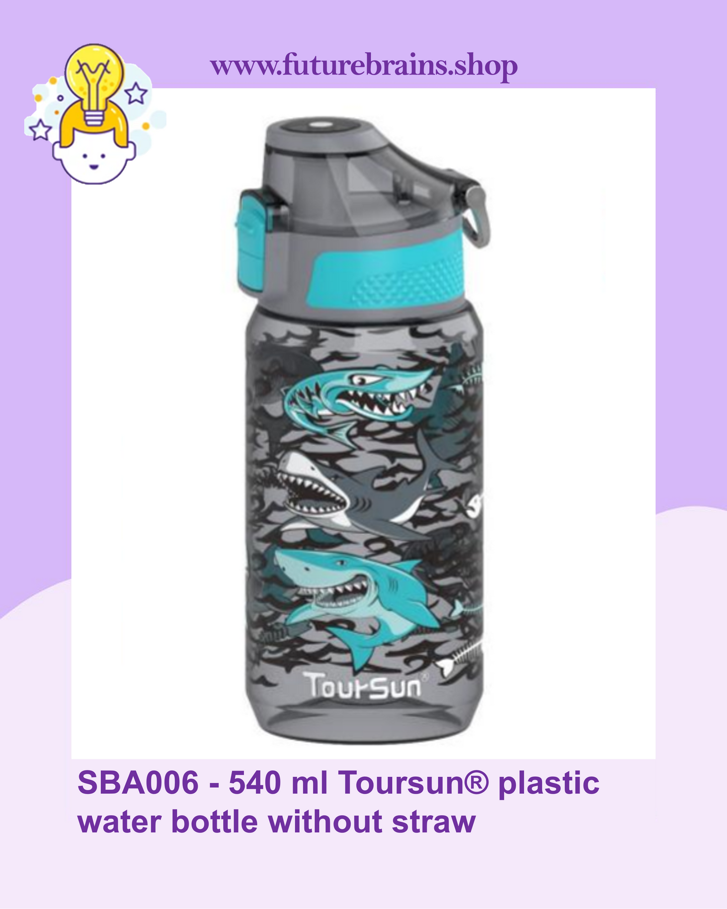 SBA006 - 540 ml Toursun® plastic water bottle without straw