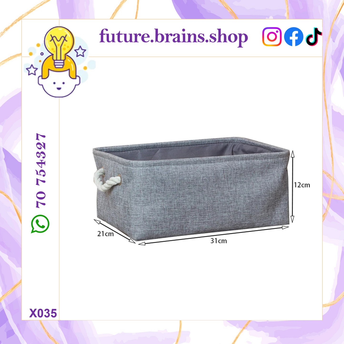 3 sizes storage baskets