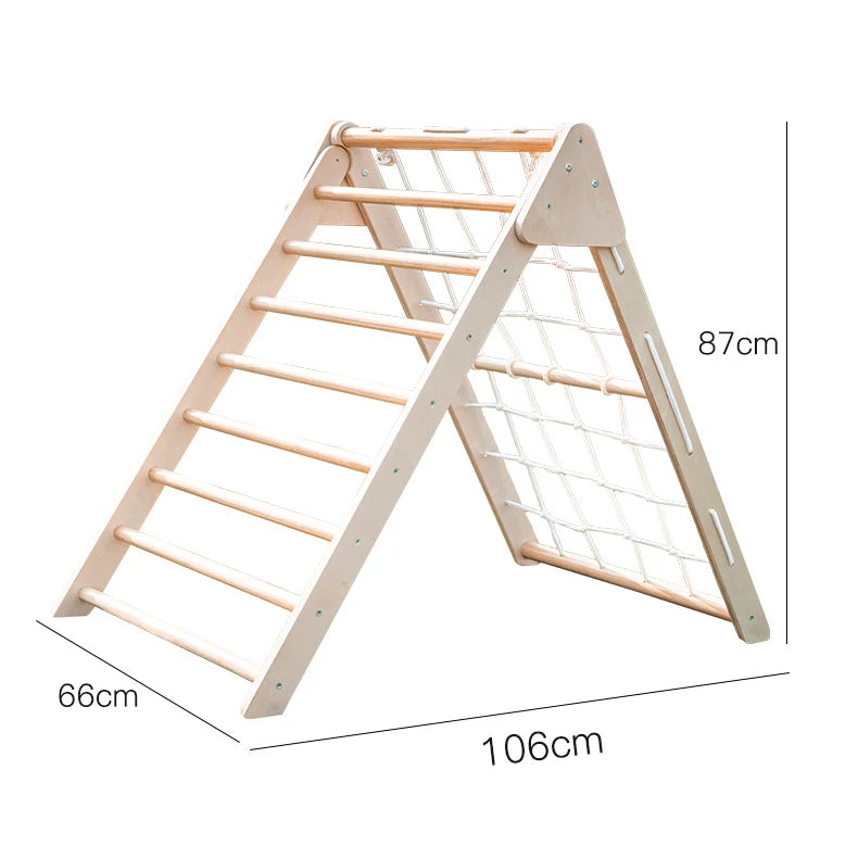 M051 - Montessori Folding Wooden Pikler Scramble Net Triangle (FREE delivery)