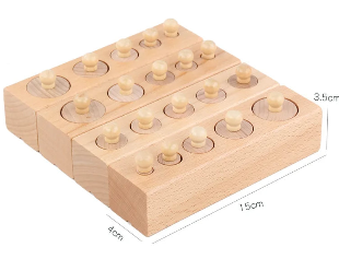 Mo013 - Montessori wooden cylinder sockets