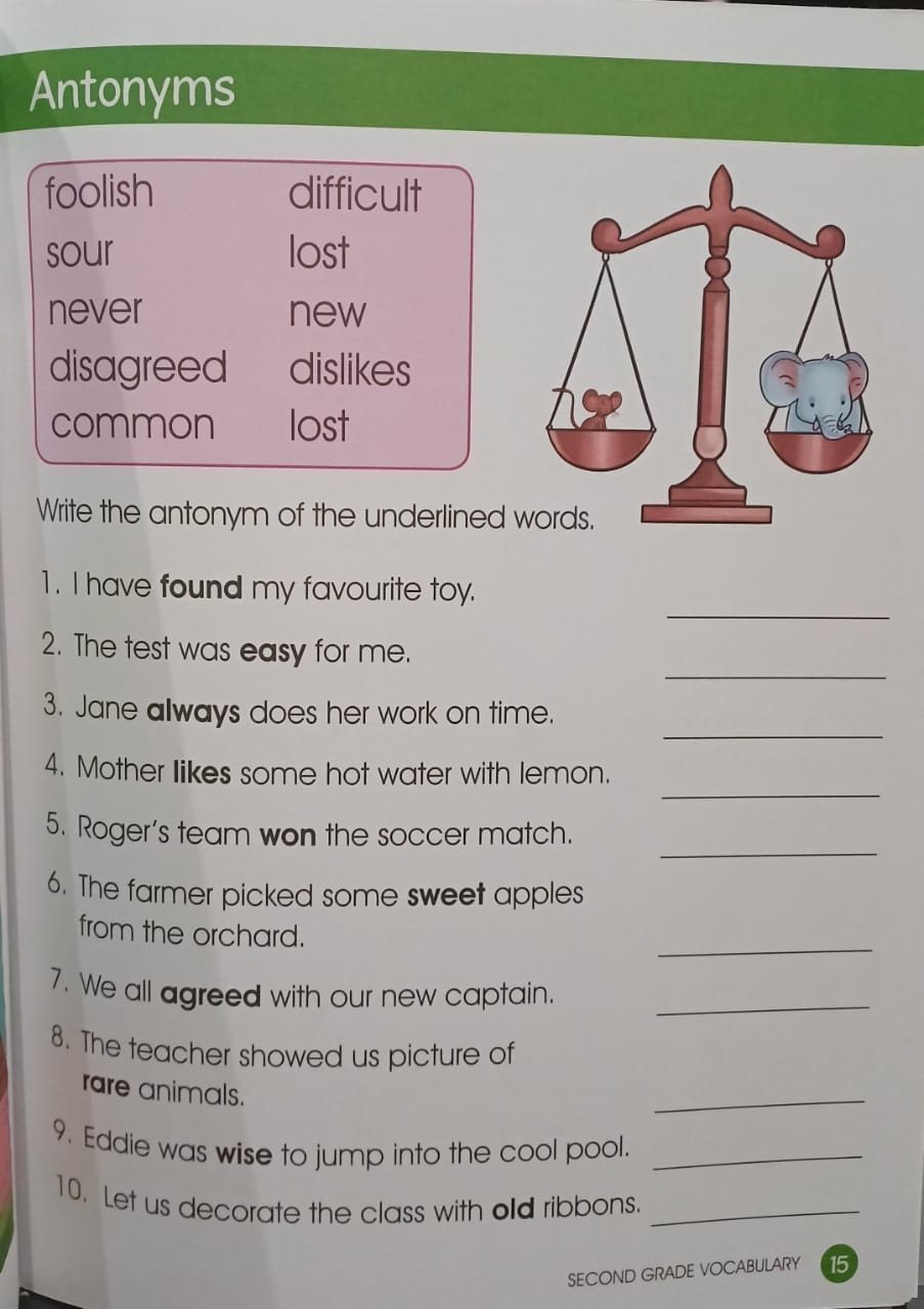 A378 - Vocabulary - Second grade