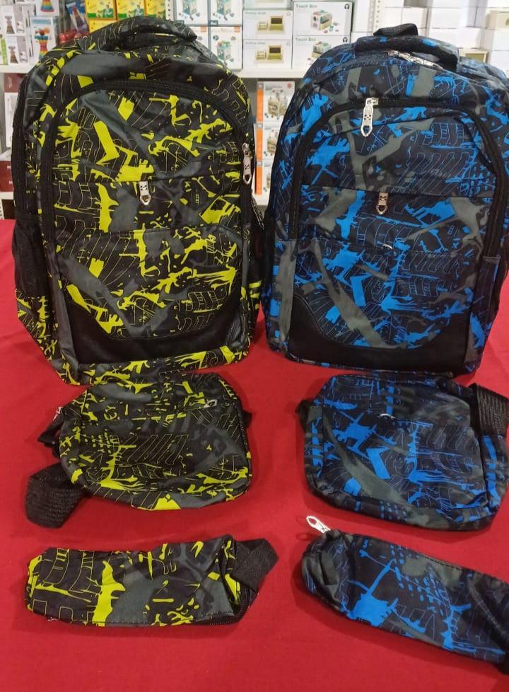 SB010 - 3 pcs set: 46 cm school bag + lunch bag + pencil case