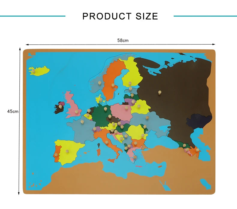 Mo113 - Montessori Cabinet for Framed Puzzle Maps with 7 maps