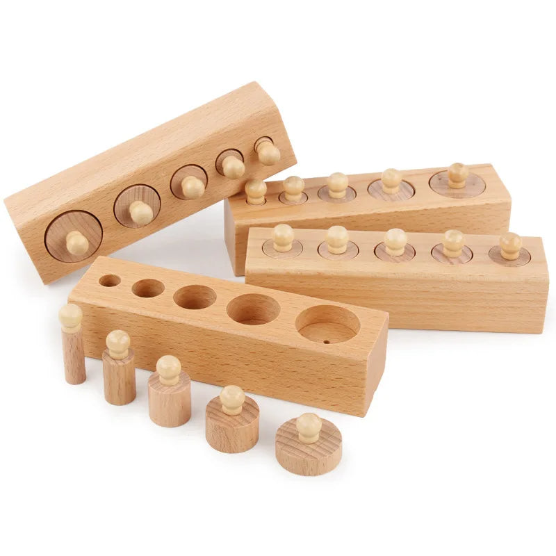 Mo013 - Montessori wooden cylinder sockets