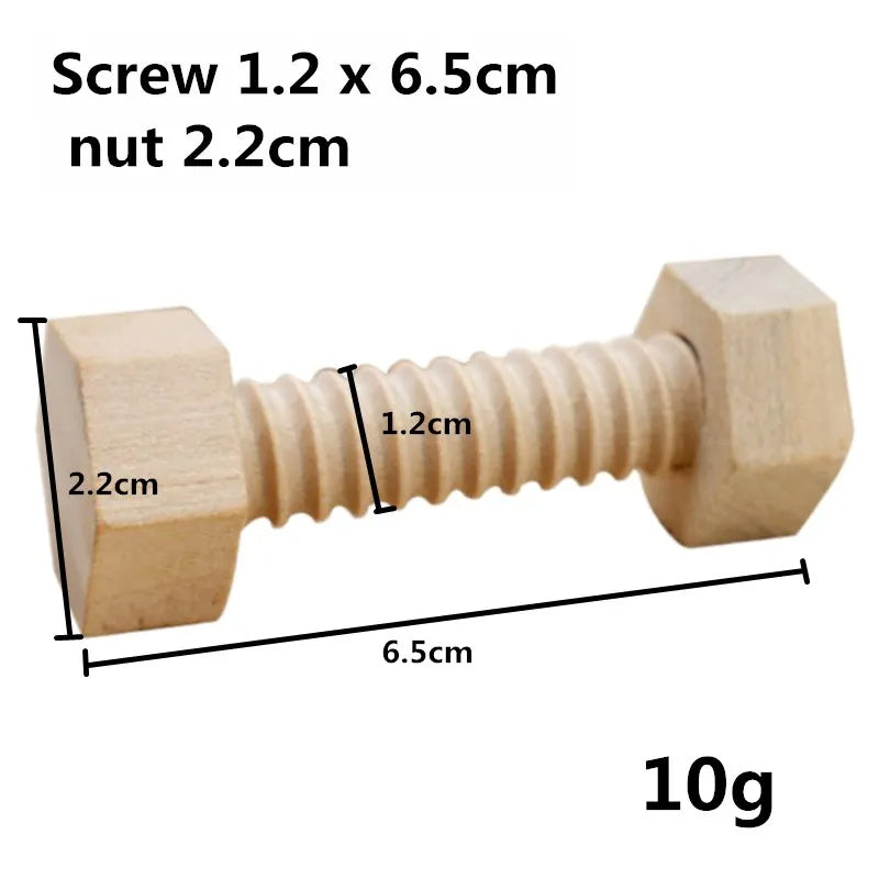Mo138 - Montessori wooden nuts and bolts (3 pcs set)