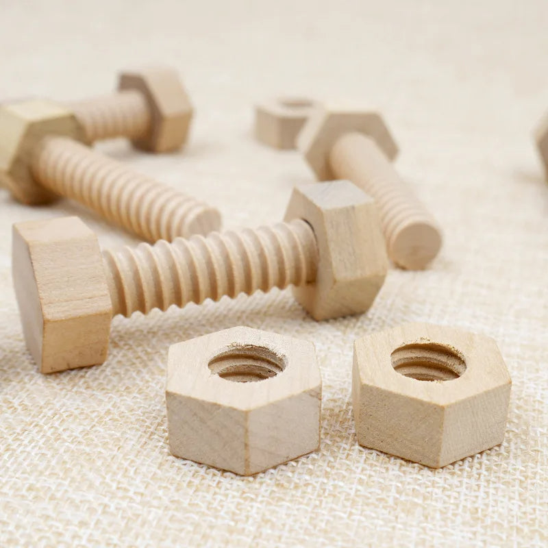 Mo138 - Montessori wooden nuts and bolts (3 pcs set)