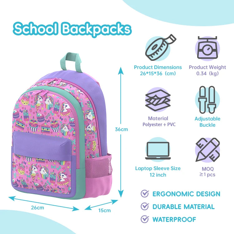 SB012 - 36 cm Toursun® school bag unicorn design