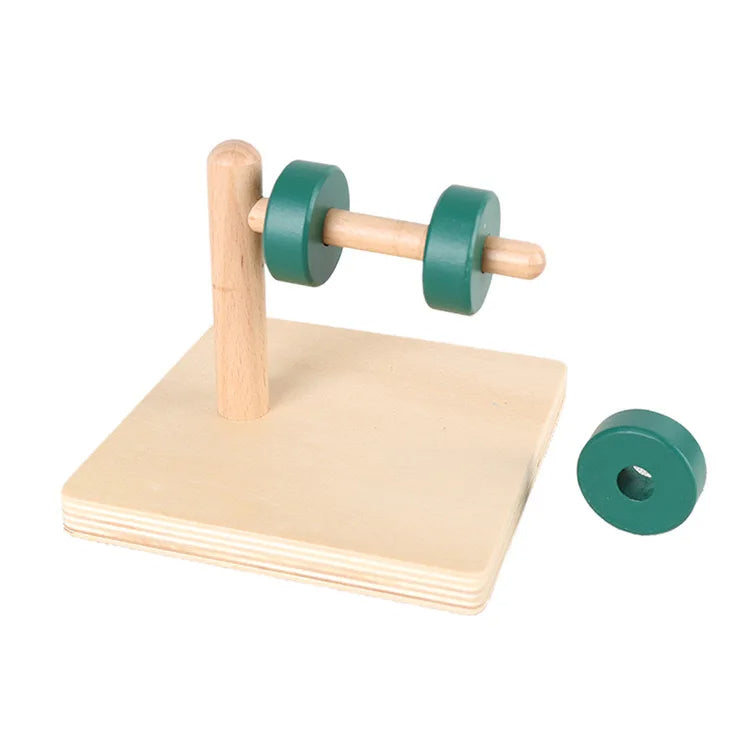 Mo131 - Montessori Discs on Horizontal Dowel