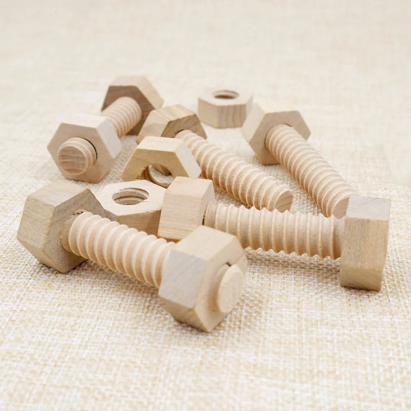 Mo138 - Montessori wooden nuts and bolts (3 pcs set)
