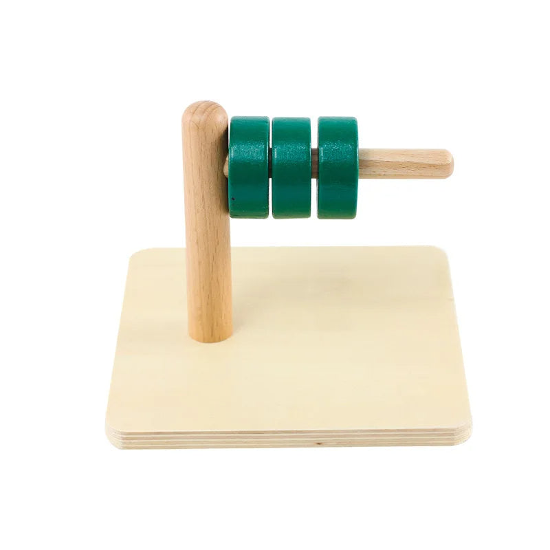 Mo131 - Montessori Discs on Horizontal Dowel