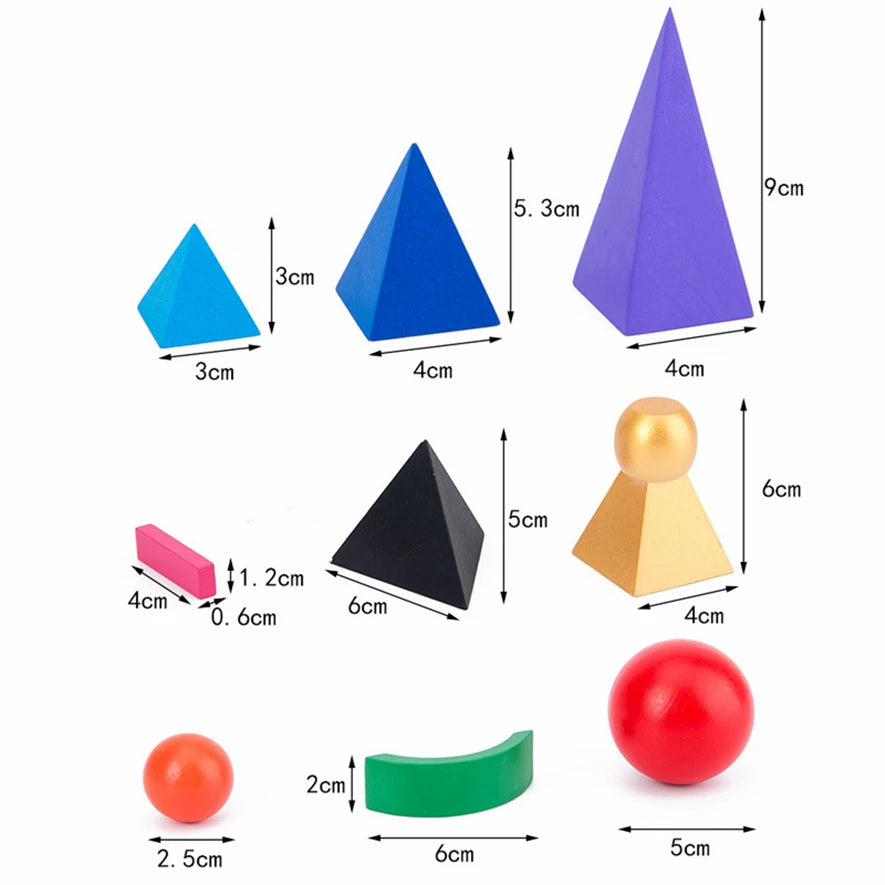 Mo072 - Montessori 3D basic grammar solids