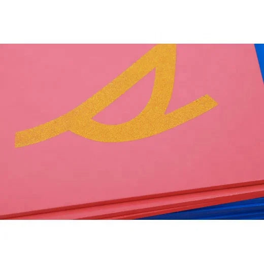 Mo021 - Montessori lower case cursive sandpaper letters
