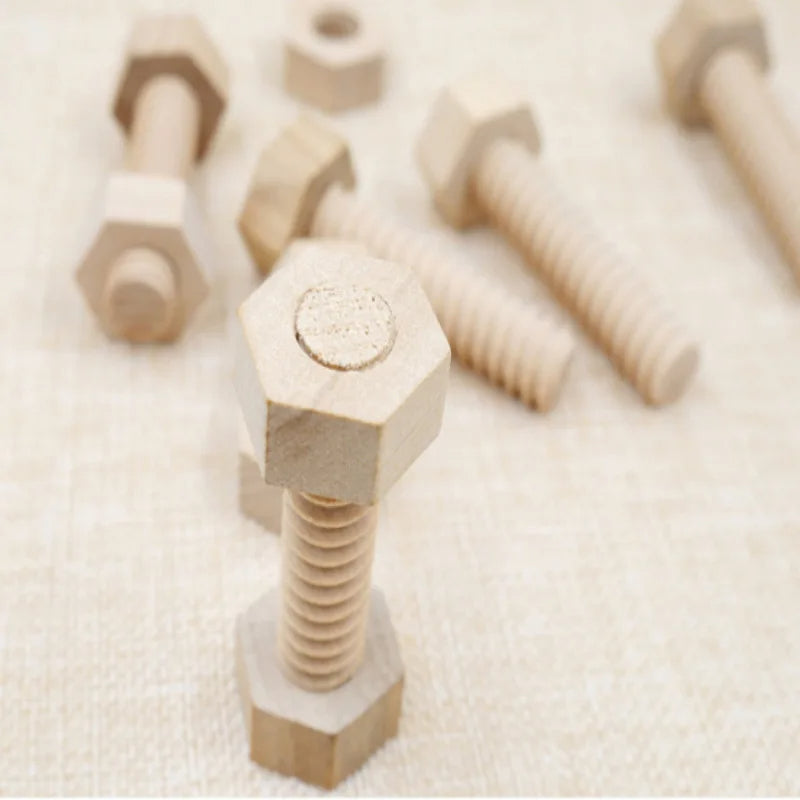 Mo138 - Montessori wooden nuts and bolts (3 pcs set)