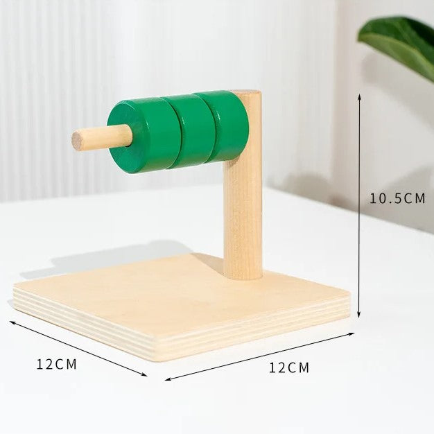 Mo131 - Montessori Discs on Horizontal Dowel
