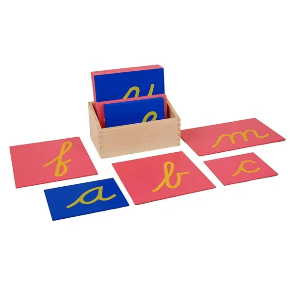 Mo021 - Montessori lower case cursive sandpaper letters