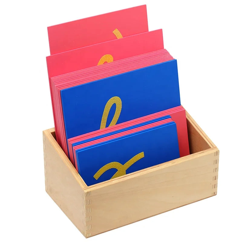 Mo021 - Montessori lower case cursive sandpaper letters