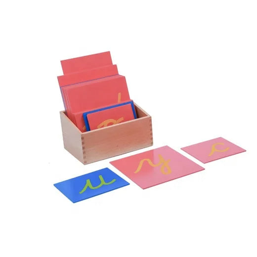 Mo021 - Montessori lower case cursive sandpaper letters