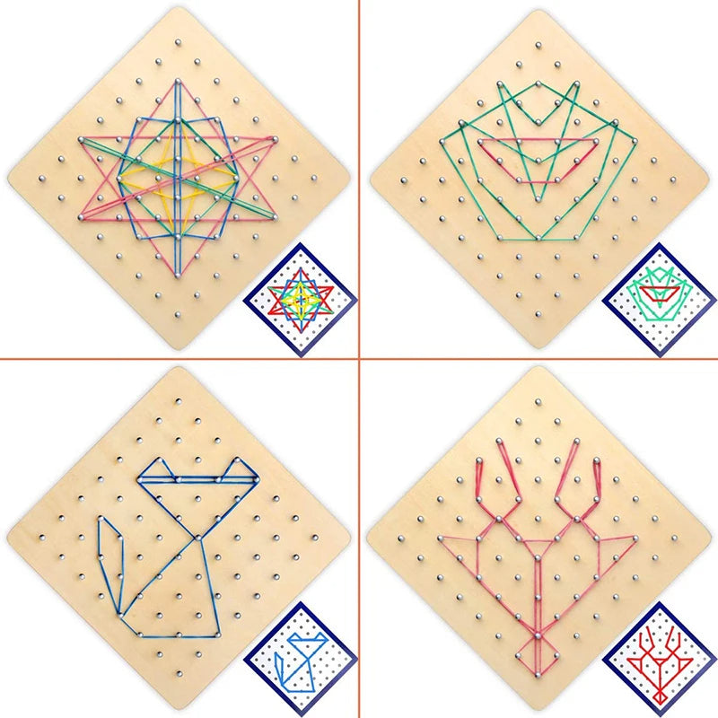 Mo095 - Montessori Wooden Nail Board