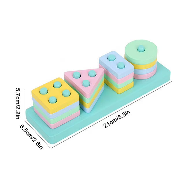 M017 - Wooden sorting and stacking shapes