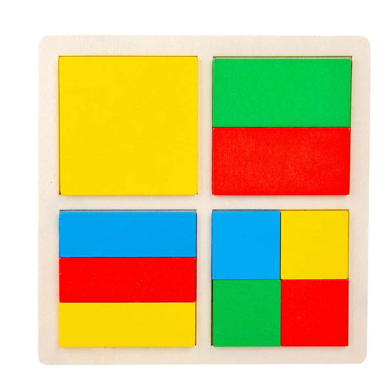 P008 - Wooden Fraction Shape Puzzle