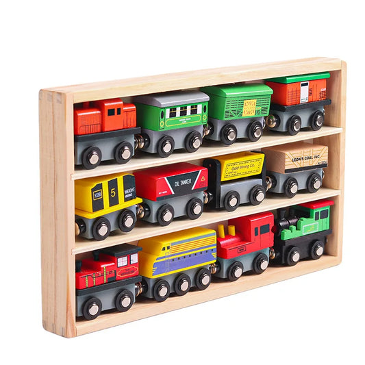 M342 - Wooden train set 12 pcs