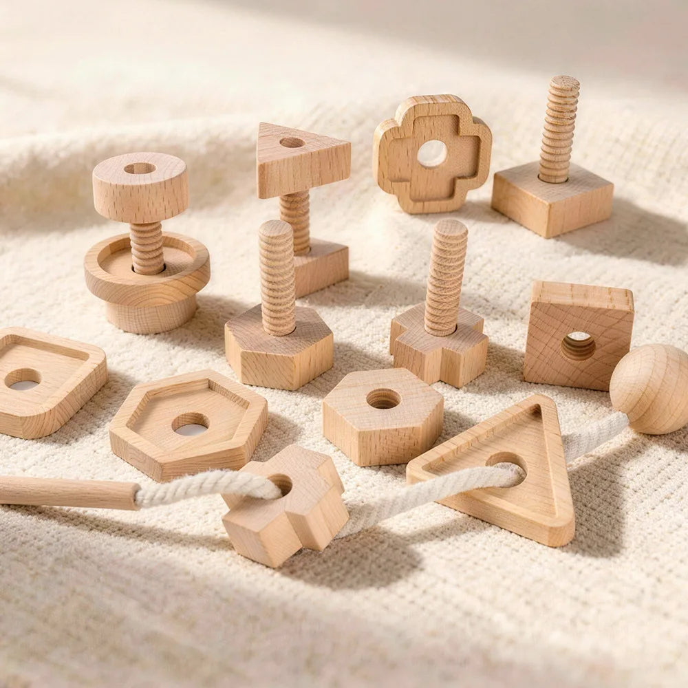 Mo055 - Montessori Shape Matching Large Screw