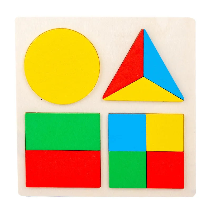 P008 - Wooden Fraction Shape Puzzle