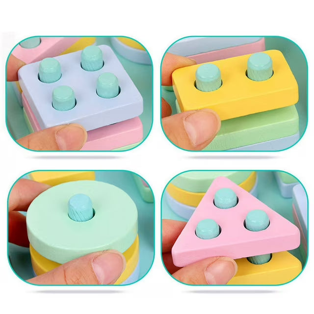 M017 - Wooden sorting and stacking shapes