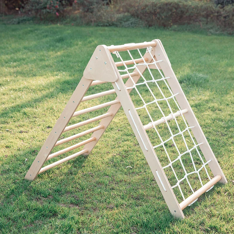 M051 - Montessori Folding Wooden Pikler Scramble Net Triangle (FREE delivery)