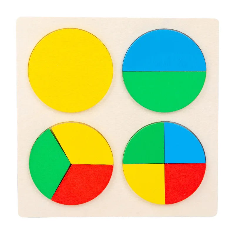 P008 - Wooden Fraction Shape Puzzle
