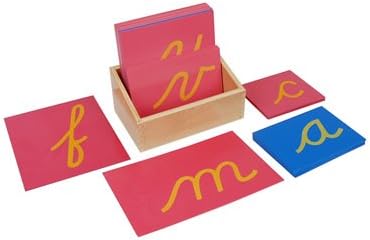 Mo021 - Montessori lower case cursive sandpaper letters