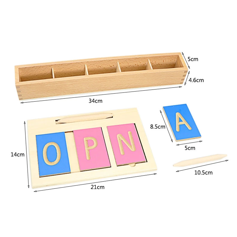 Mo149 - Montessori Mini Grooved Capital Letter Tiles Set