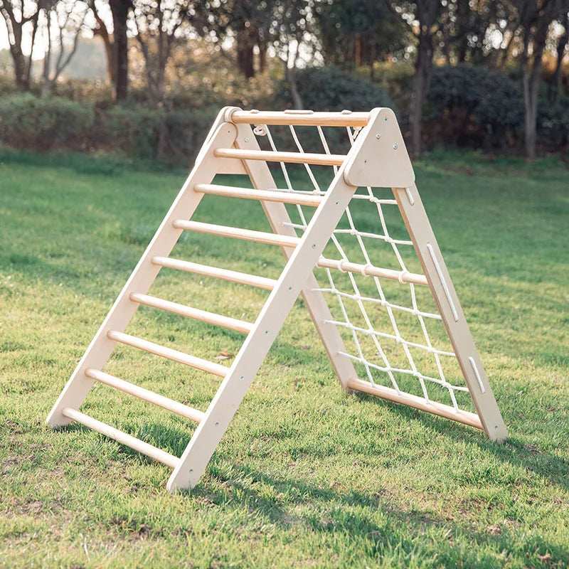 M051 - Montessori Folding Wooden Pikler Scramble Net Triangle (FREE delivery)