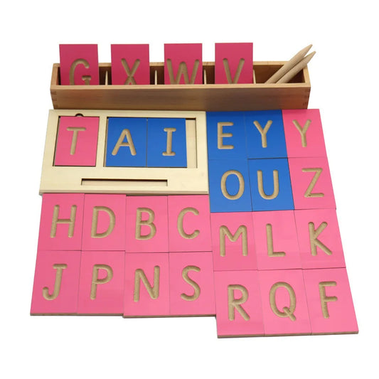 Mo149 - Montessori Mini Grooved Capital Letter Tiles Set
