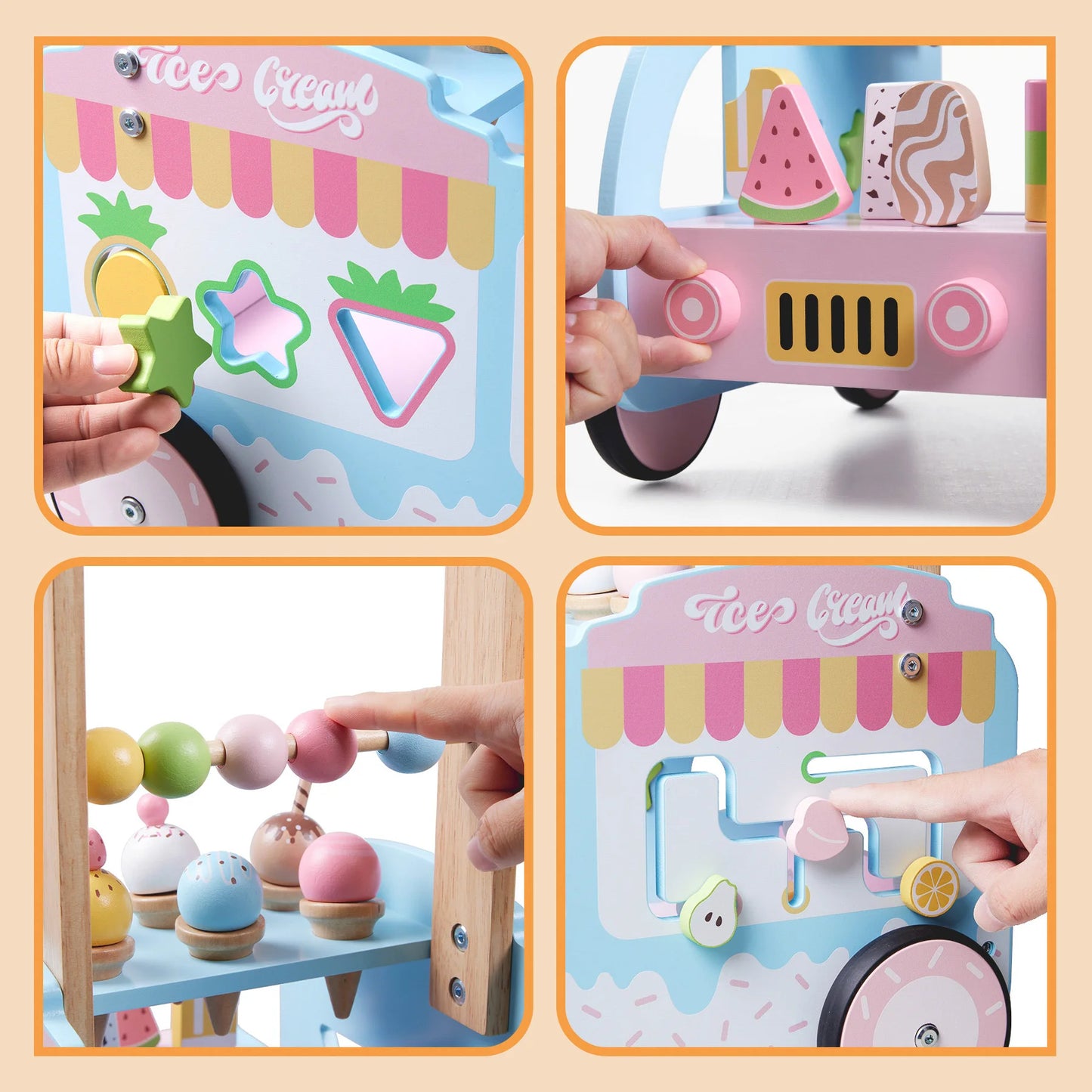 B051 - Wooden Ice cream walker