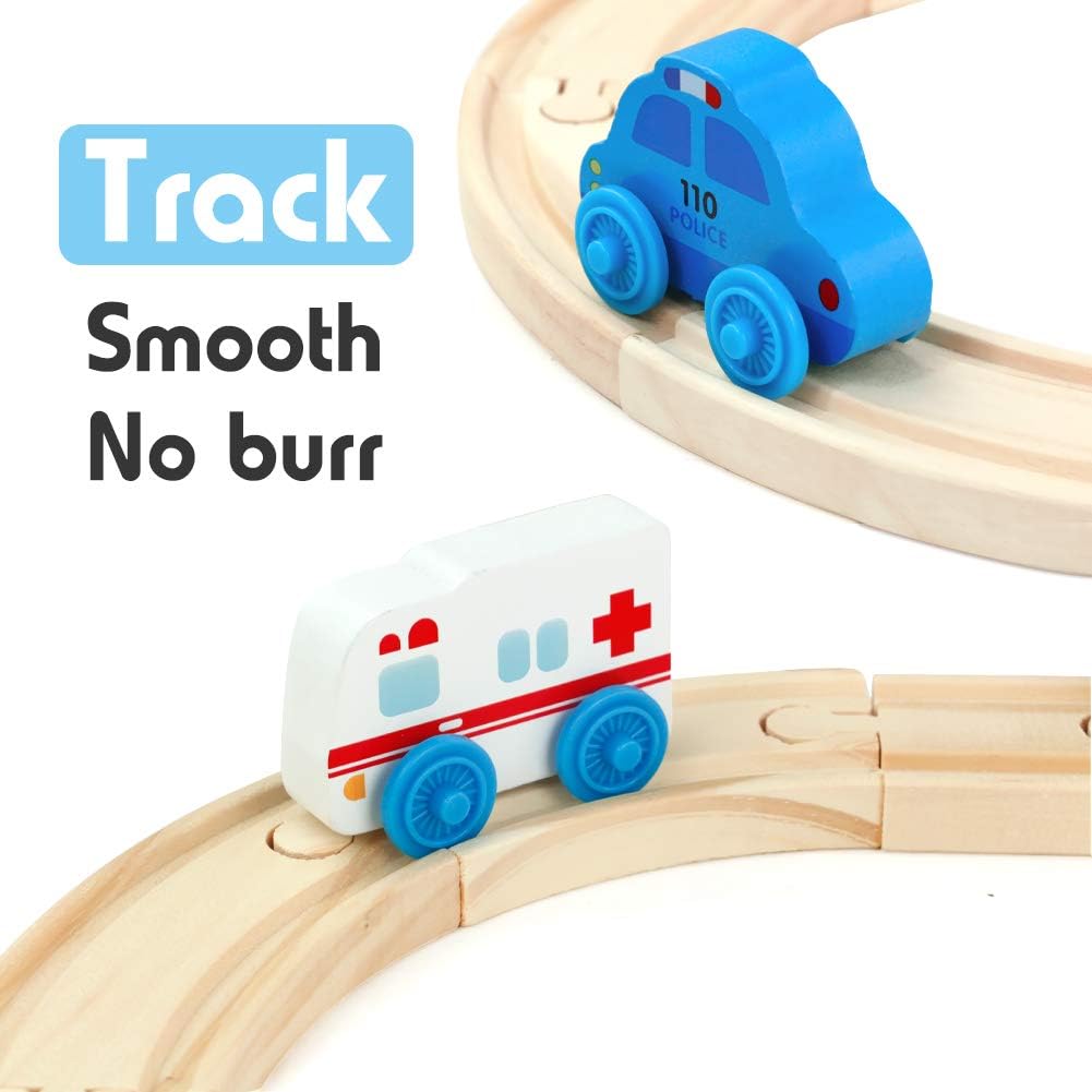 M263 - 33 pcs wooden train track