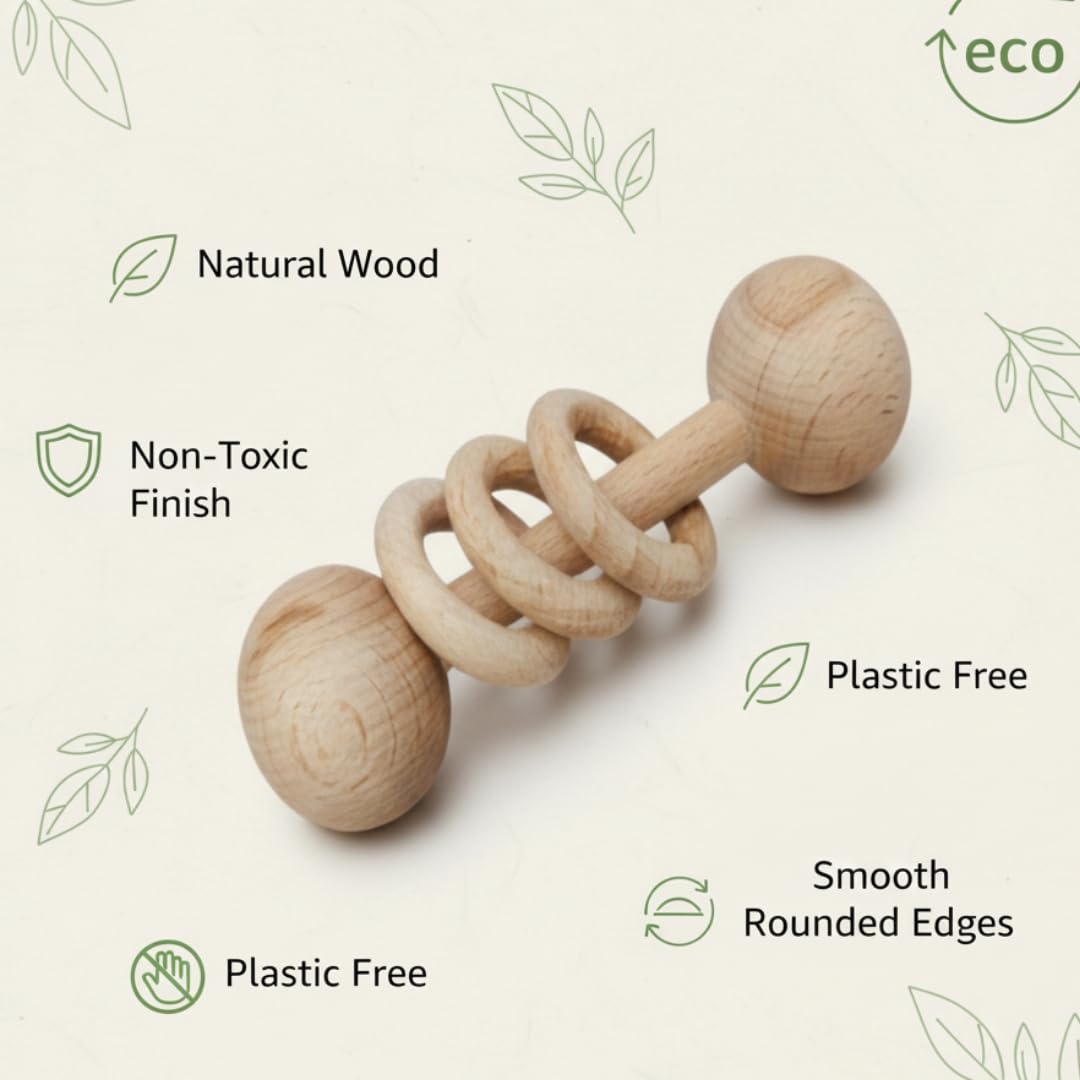 Mo158 - Wooden Ring Rattle
