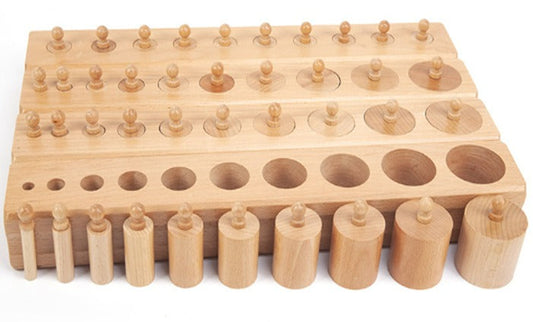 Mo059 - International Montessori wooden cylinder sockets