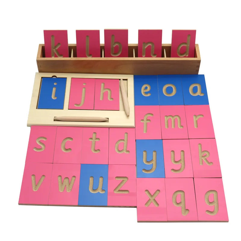 Mo150 - Montessori Mini Grooved Lowercase Letter Tiles Set