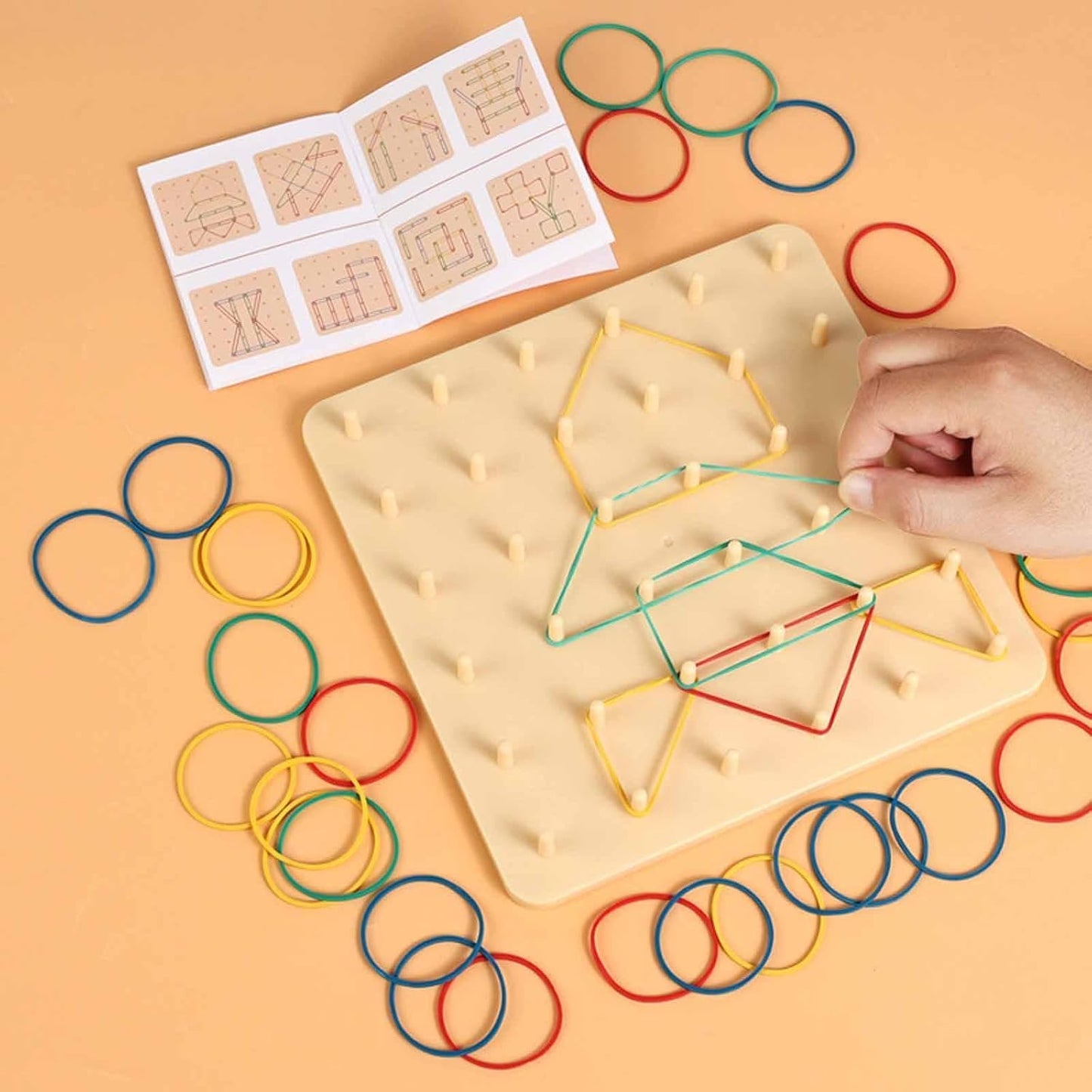 M024 - Rubber band nail board & mosaic puzzle 2 in 1