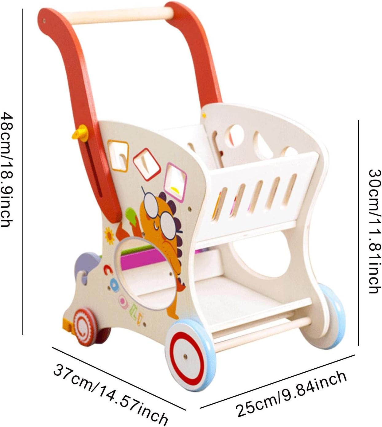 M198 - Wooden Baby Walker & Shopping Cart