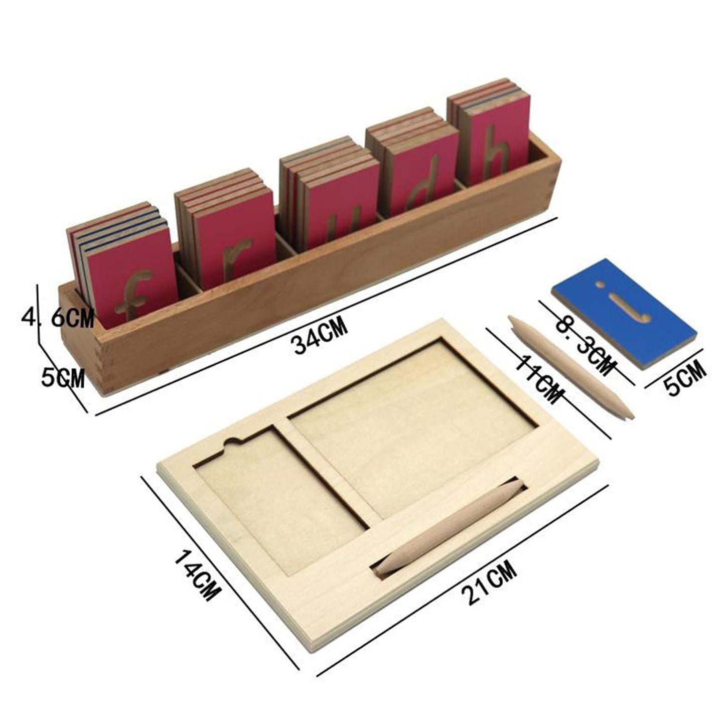 Mo150 - Montessori Mini Grooved Lowercase Letter Tiles Set