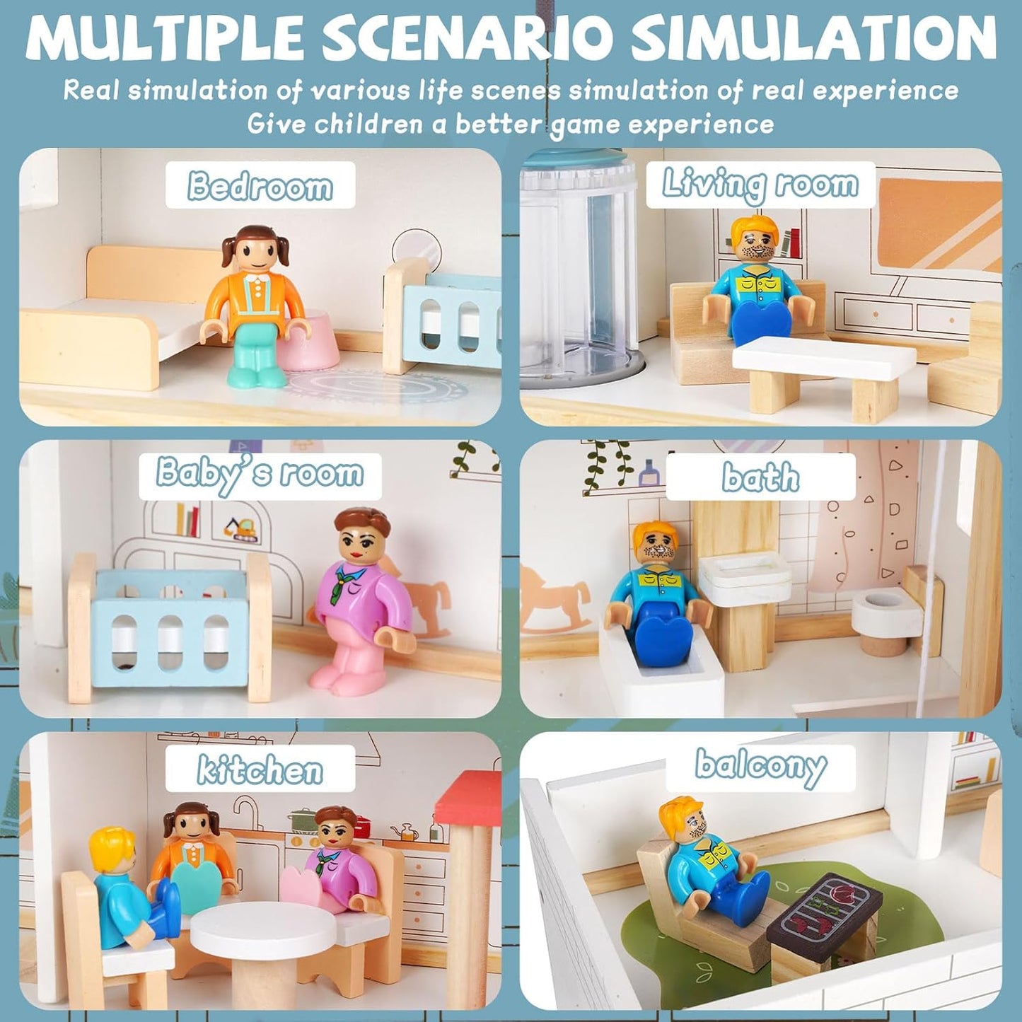 M259 - Wooden doll house 42 x 39 cm