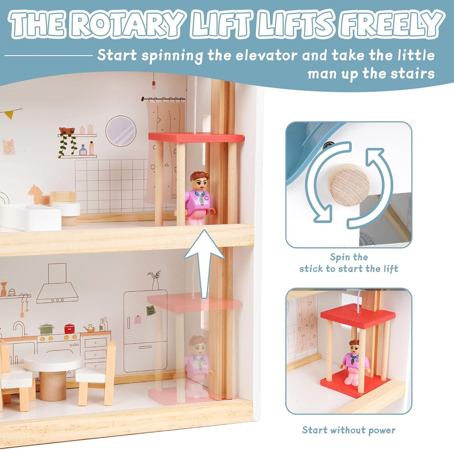 M259 - Wooden doll house 42 x 39 cm