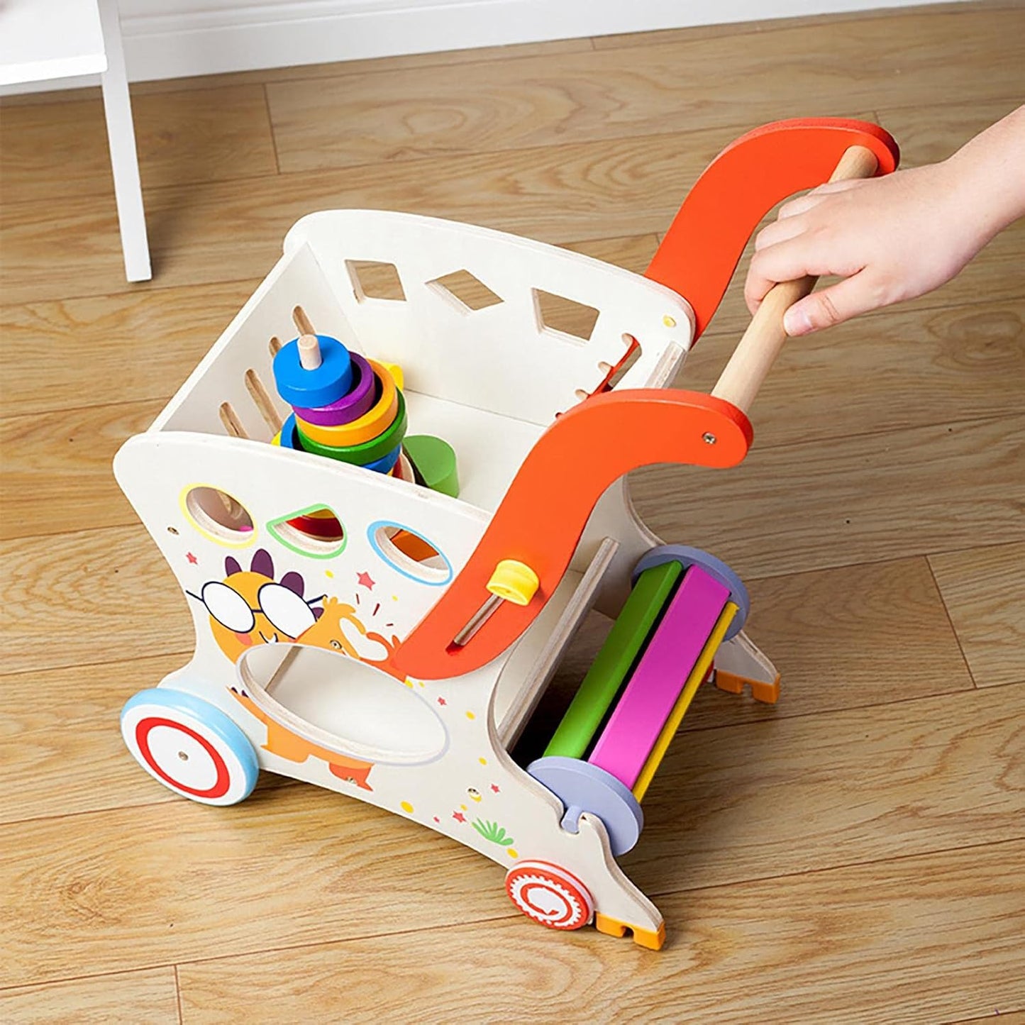 M198 - Wooden Baby Walker & Shopping Cart