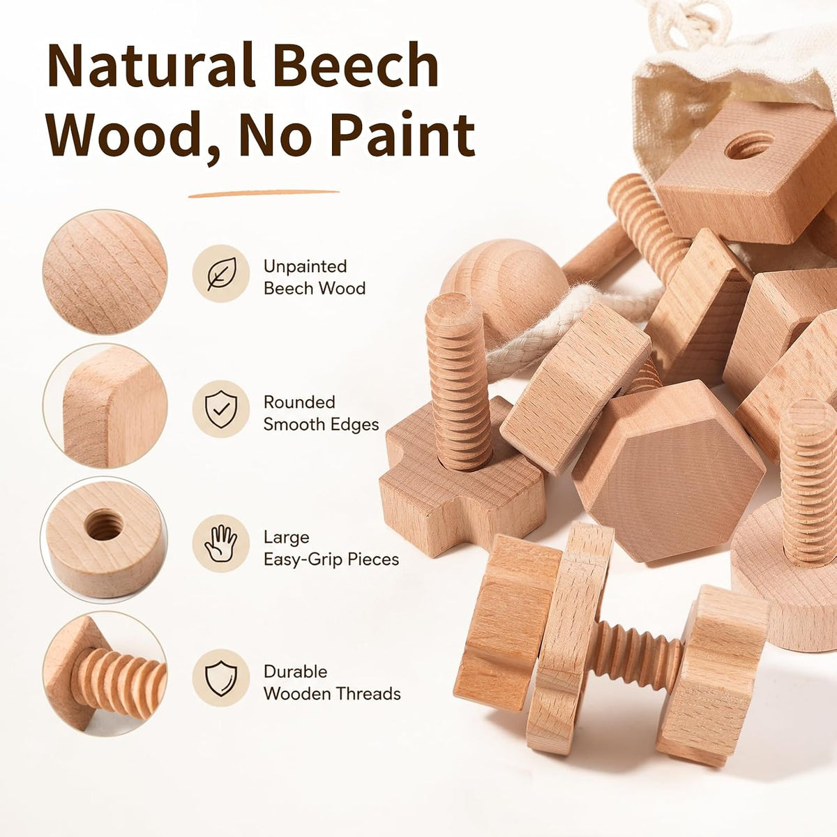 Mo055 - Montessori Shape Matching Large Screw