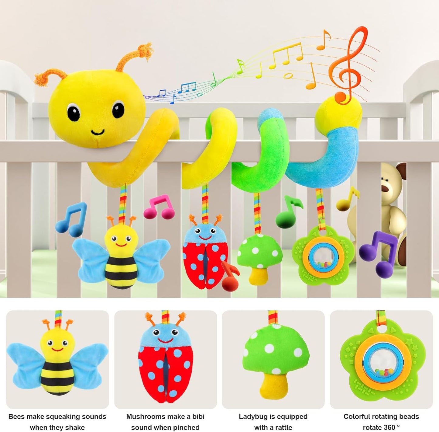 B027 - Crib spiral hanging soft baby toy